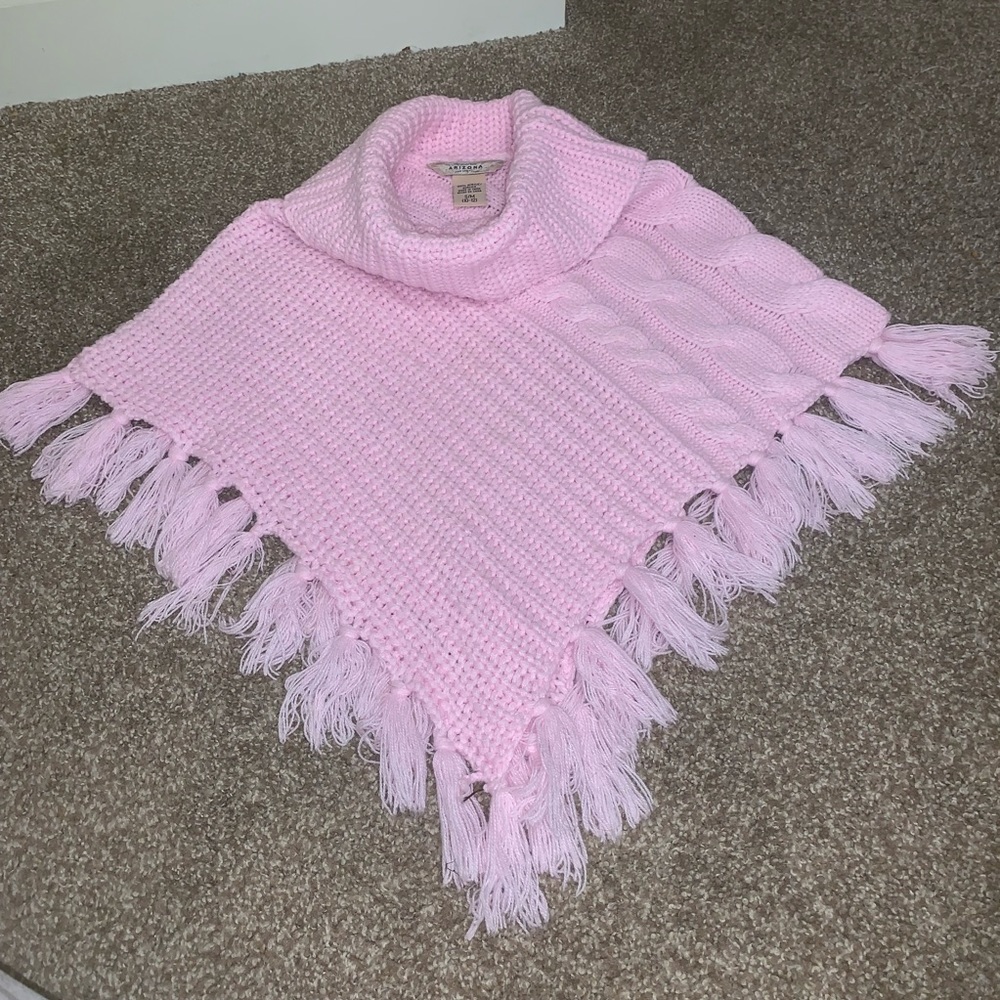 Pink poncho style sweater